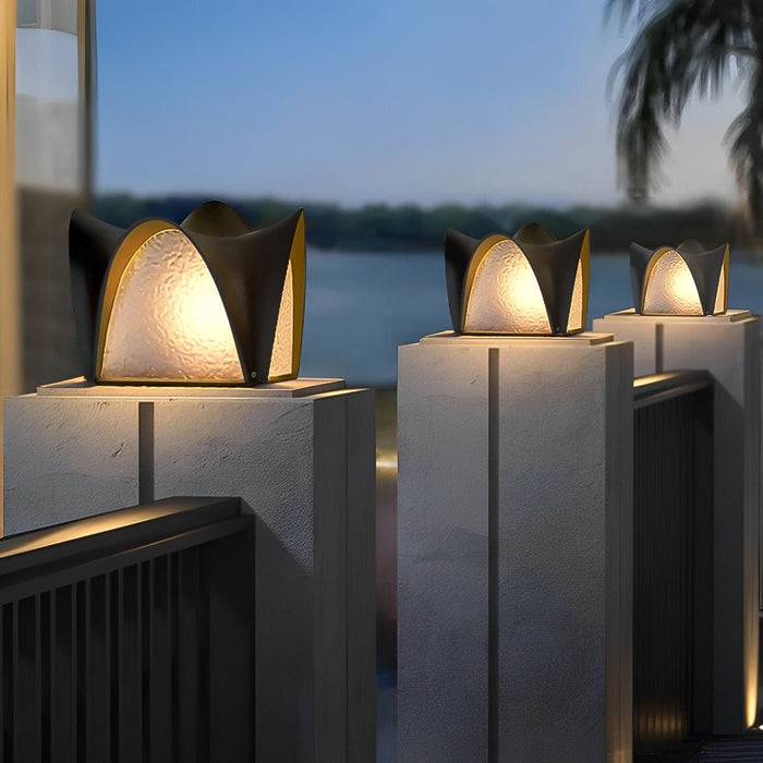 Outdoor Post Light - Waterproof Black LED, Solar Powered for Garden, Patio, Pathway