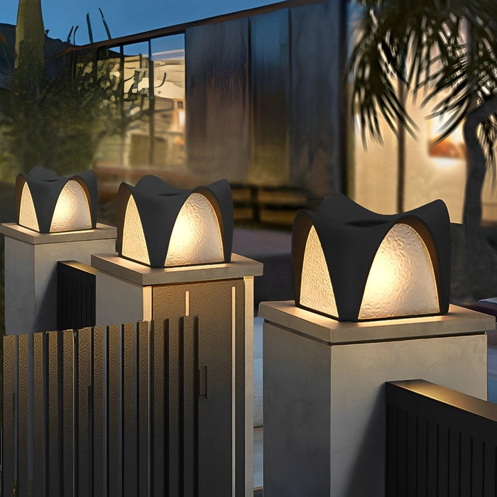 Outdoor Post Light - Waterproof Black LED, Solar Powered for Garden, Patio, Pathway