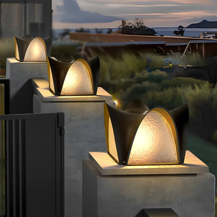 Outdoor Post Light - Waterproof Black LED, Solar Powered for Garden, Patio, Pathway