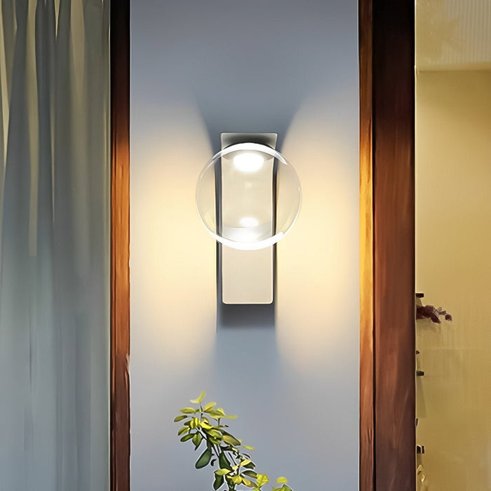 Waterproof Bubbles LED Outdoor Wall Lights - Solar Powered - Modern Glass Sconce for Porch, Patio, Garden