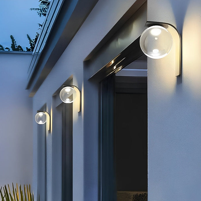 Waterproof Bubbles LED Outdoor Wall Lights - Solar Powered - Modern Glass Sconce for Porch, Patio, Garden
