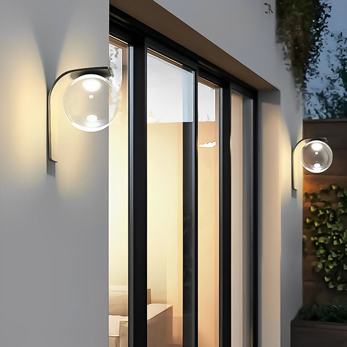 Waterproof Bubbles LED Outdoor Wall Lights - Solar Powered - Modern Glass Sconce for Porch, Patio, Garden