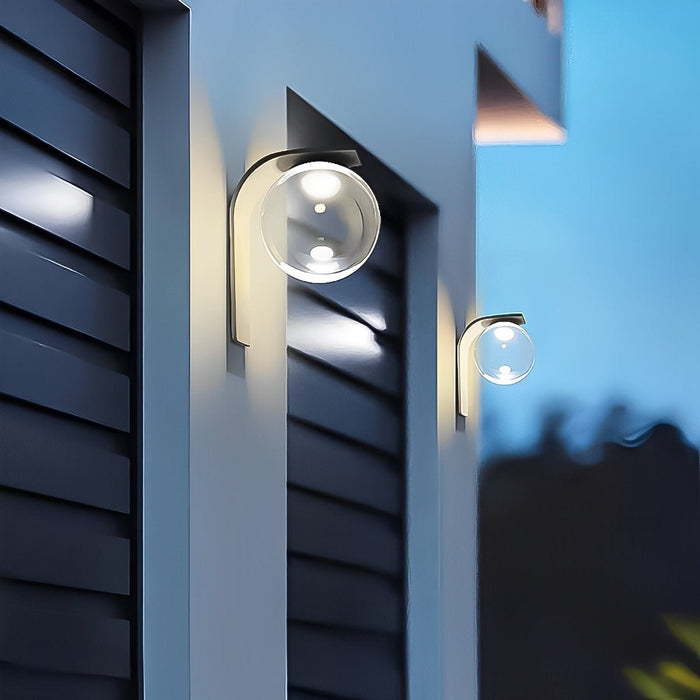 Waterproof Bubbles LED Outdoor Wall Lights - Solar Powered - Modern Glass Sconce for Porch, Patio, Garden