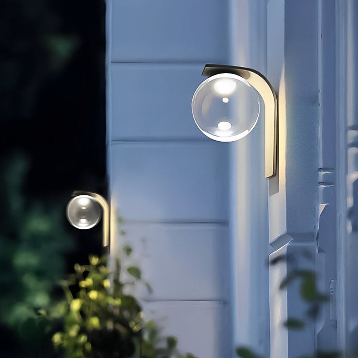 Waterproof Bubbles LED Outdoor Wall Lights - Solar Powered - Modern Glass Sconce for Porch, Patio, Garden
