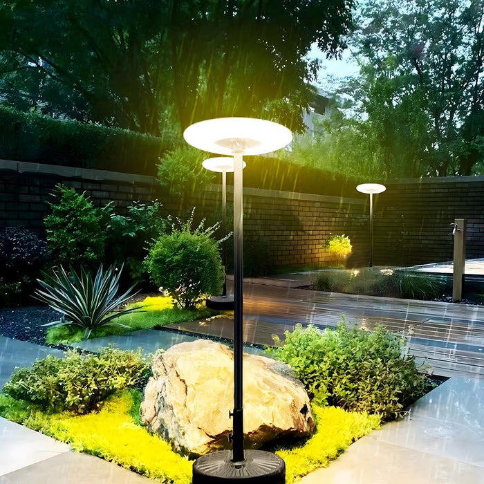 Solar Waterproof Dish Moving / Lifting Outdoor LED Floor Lamp, Street Post Light Column