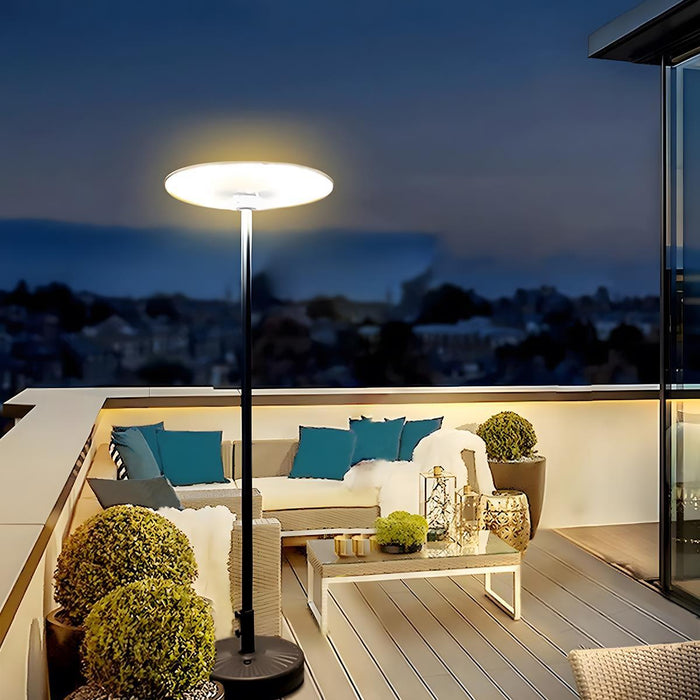 Solar Waterproof Dish Moving / Lifting Outdoor LED Floor Lamp, Street Post Light Column