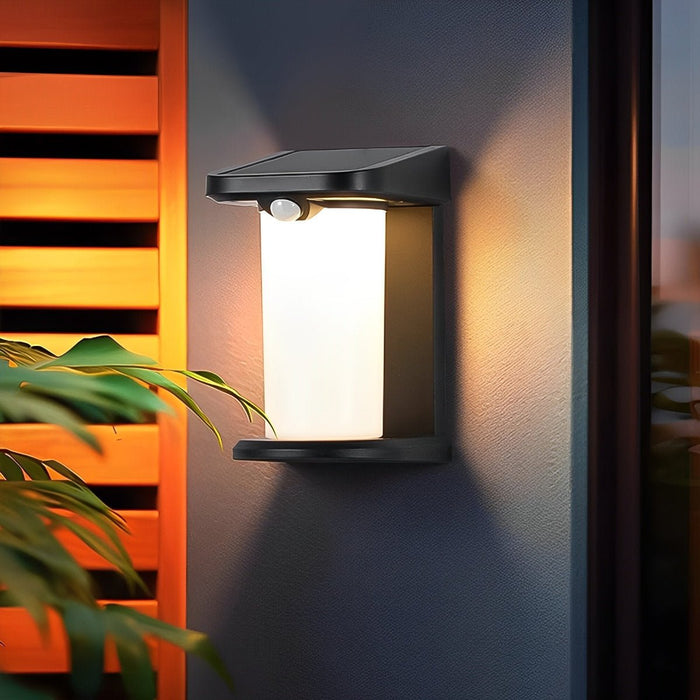 Solar Waterproof LED Motion Sensor Outdoor Wall Sconces - Modern Minimalist Design, Energy Efficient, Weatherproof