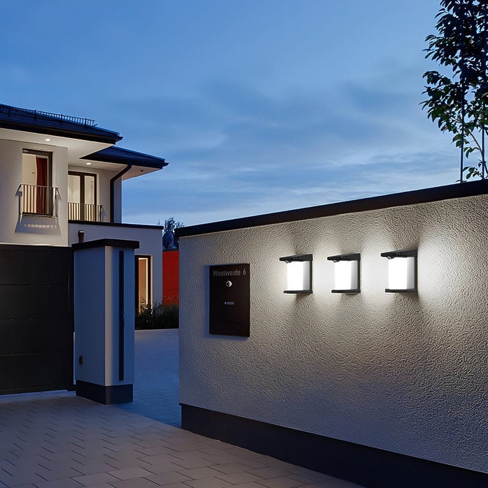Solar Waterproof LED Motion Sensor Outdoor Wall Sconces - Modern Minimalist Design, Energy Efficient, Weatherproof