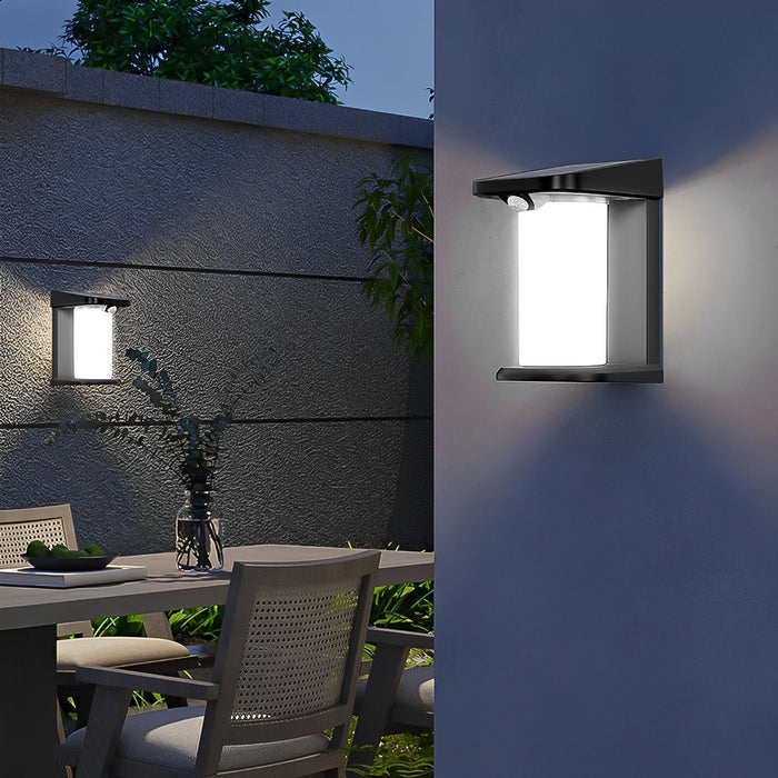 Solar Waterproof LED Motion Sensor Outdoor Wall Sconces - Modern Minimalist Design, Energy Efficient, Weatherproof
