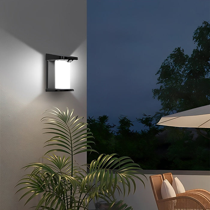 Solar Waterproof LED Motion Sensor Outdoor Wall Sconces - Modern Minimalist Design, Energy Efficient, Weatherproof