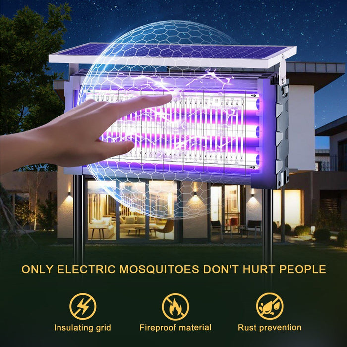 Solar Waterproof Outdoor Lawn Mosquito Bug Zapper - UV Insect Killer Light, Garden Pest Control