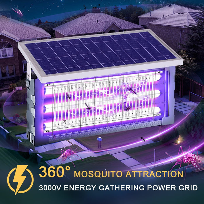Solar Waterproof Outdoor Lawn Mosquito Bug Zapper - UV Insect Killer Light, Garden Pest Control
