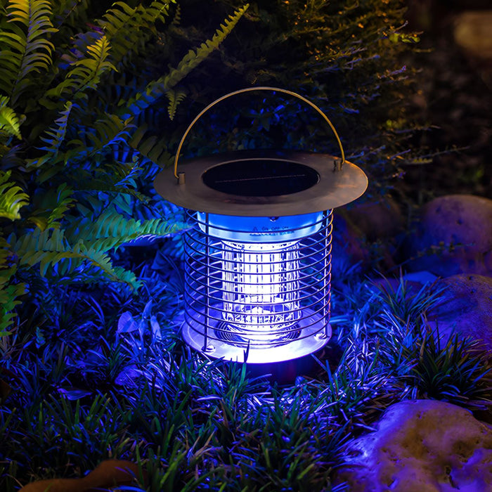 Outdoor Mosquito Bug Zapper Lantern - Solar Powered, Waterproof LED, Rechargeable Hanging Light