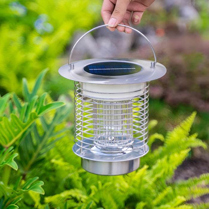 Outdoor Mosquito Bug Zapper Lantern - Solar Powered, Waterproof LED, Rechargeable Hanging Light