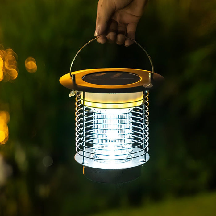 Outdoor Mosquito Bug Zapper Lantern - Solar Powered, Waterproof LED, Rechargeable Hanging Light