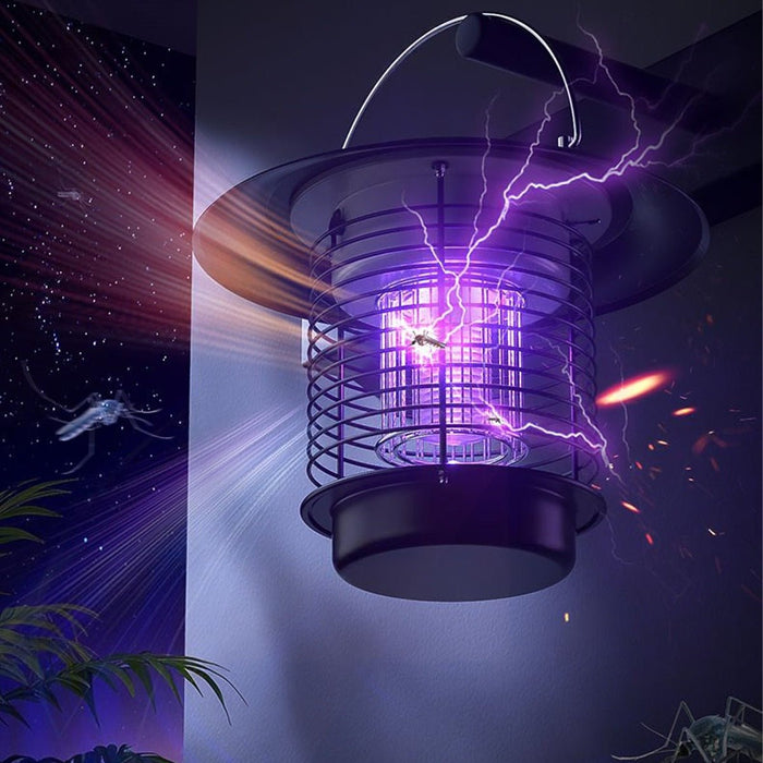 Outdoor Mosquito Bug Zapper Lantern - Solar Powered, Waterproof LED, Rechargeable Hanging Light