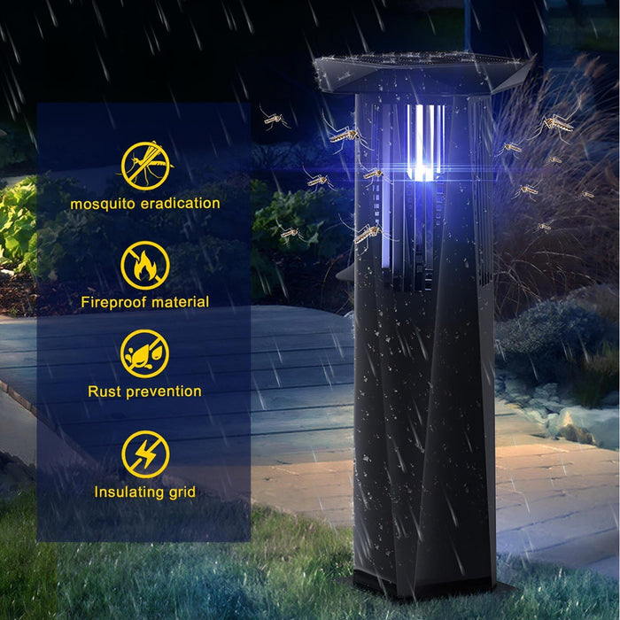 Solar Bug Zapper Lawn Light - Waterproof LED Outdoor Mosquito Killer - Garden Pathway Lighting