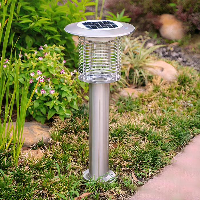 Outdoor Mosquito Bug Zapper Lawn Pillar Light - Solar Powered, Waterproof LED UV Insect Killer for Yard, Garden, Patio