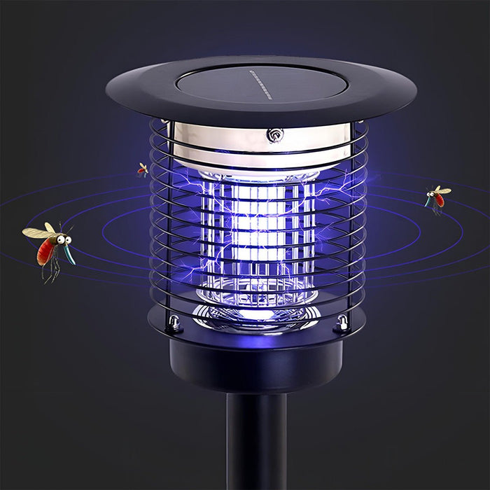 Outdoor Mosquito Bug Zapper Lawn Pillar Light - Solar Powered, Waterproof LED UV Insect Killer for Yard, Garden, Patio