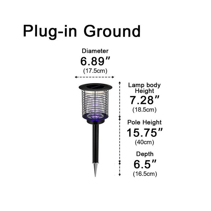 Outdoor Mosquito Bug Zapper Lawn Pillar Light - Solar Powered, Waterproof LED UV Insect Killer for Yard, Garden, Patio