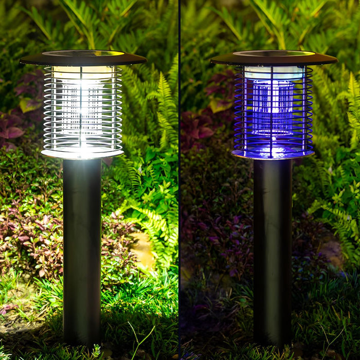 Outdoor Mosquito Bug Zapper Lawn Pillar Light - Solar Powered, Waterproof LED UV Insect Killer for Yard, Garden, Patio