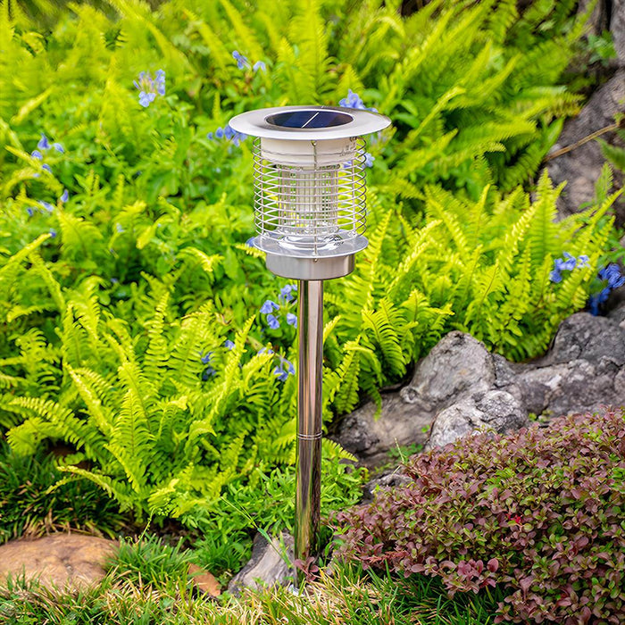 Outdoor Mosquito Bug Zapper Lawn Pillar Light - Solar Powered, Waterproof LED UV Insect Killer for Yard, Garden, Patio