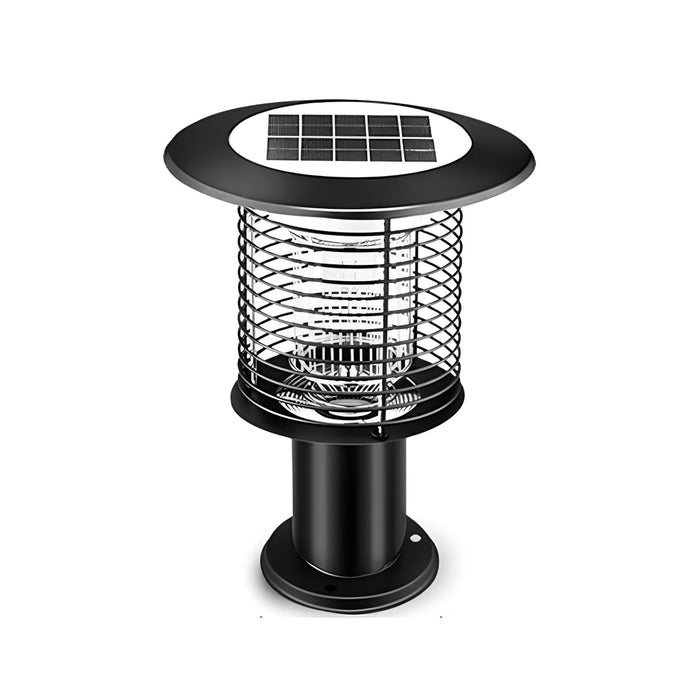 Outdoor Mosquito Bug Zapper Post Light - Solar Powered, Waterproof - LED Illumination / Insect Killer, Rechargeable