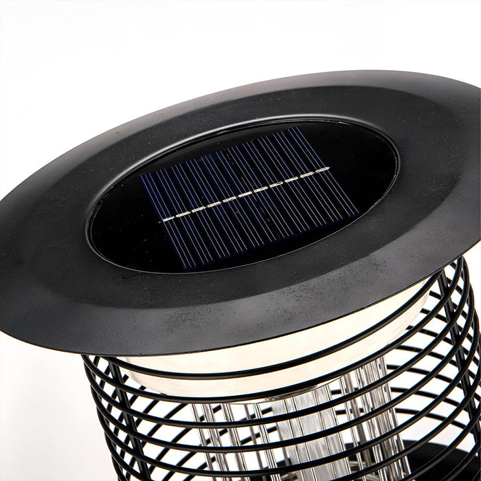 Outdoor Mosquito Bug Zapper Post Light - Solar Powered, Waterproof - LED Illumination / Insect Killer, Rechargeable