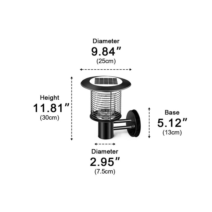 Solar Powered LED Outdoor Wall Light - Mosquito Zapper, Bug Killer, Rechargeable