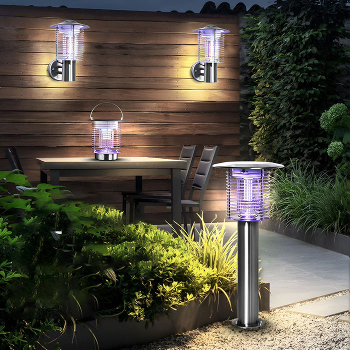 Solar Powered LED Outdoor Wall Light - Mosquito Zapper, Bug Killer, Rechargeable