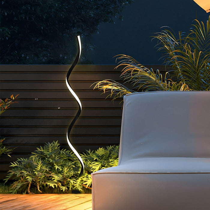 Solar Waterproof LED Landscape Light, Spiral Pathway/Garden Accent, Die-Cast Aluminum