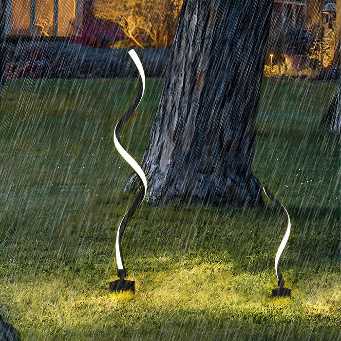 Solar Waterproof LED Landscape Light, Spiral Pathway/Garden Accent, Die-Cast Aluminum