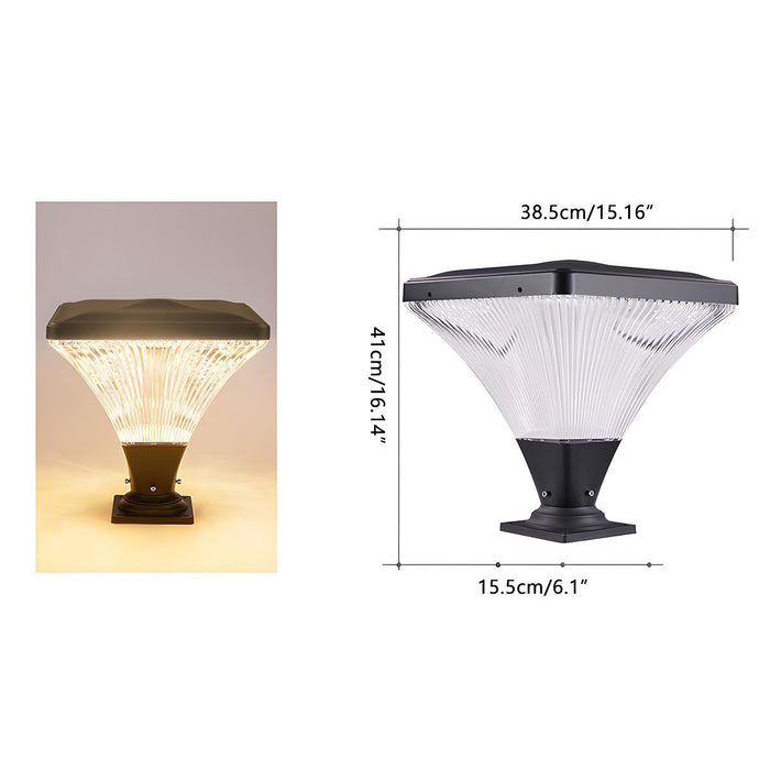 Solar Outdoor Post Light - Modern Conical LED Fixture, Waterproof Design for Garden/Pathway Lighting