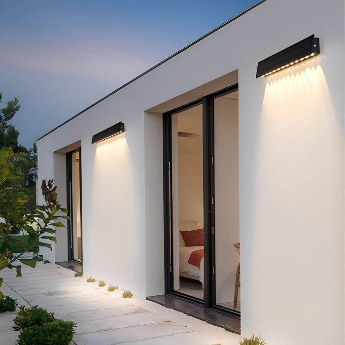 Modern Solar Wall Sconce, Waterproof Downcast LED for Architectural Accent/Security, Dusk to Dawn
