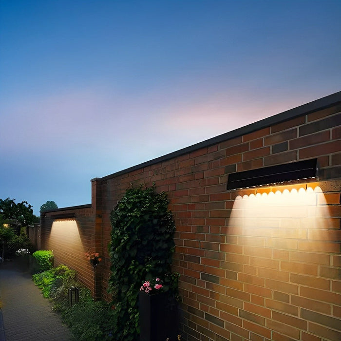 Modern Solar Wall Sconce, Waterproof Downcast LED for Architectural Accent/Security, Dusk to Dawn