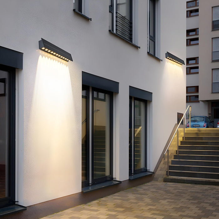 Modern Solar Wall Sconce, Waterproof Downcast LED for Architectural Accent/Security, Dusk to Dawn