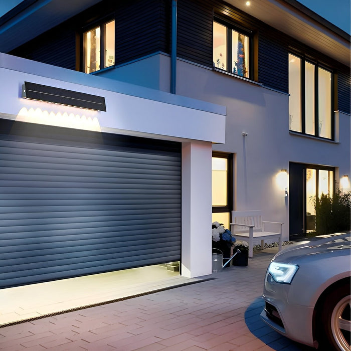 Modern Solar Wall Sconce, Waterproof Downcast LED for Architectural Accent/Security, Dusk to Dawn