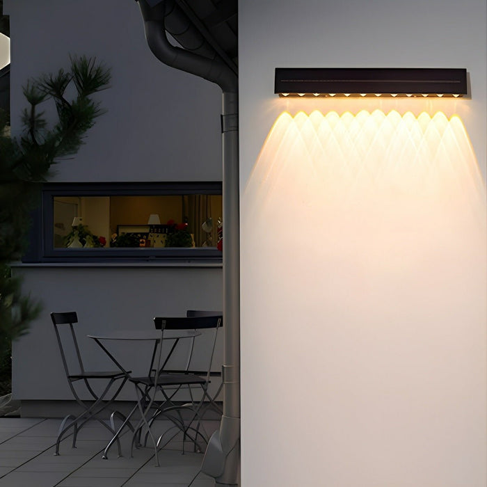 Modern Solar Wall Sconce, Waterproof Downcast LED for Architectural Accent/Security, Dusk to Dawn
