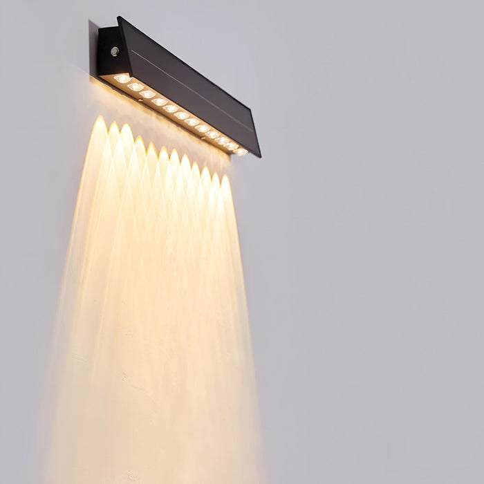 Modern Solar Wall Sconce, Waterproof Downcast LED for Architectural Accent/Security, Dusk to Dawn