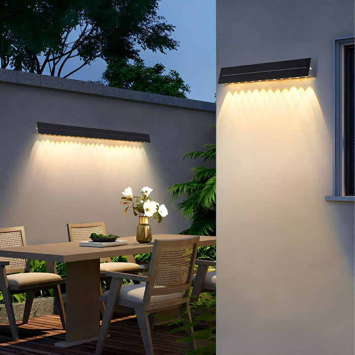 Modern Solar Wall Sconce, Waterproof Downcast LED for Architectural Accent/Security, Dusk to Dawn