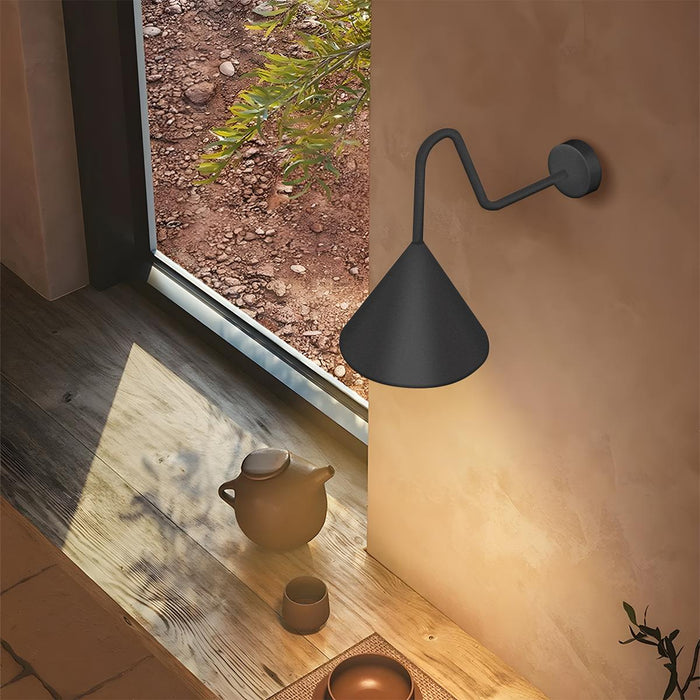 Solar Powered Dusk to Dawn Outdoor Wall Sconce, Modern Minimalist Bell LED Light for Patio/Porch/Entryway, IP54 Waterproof