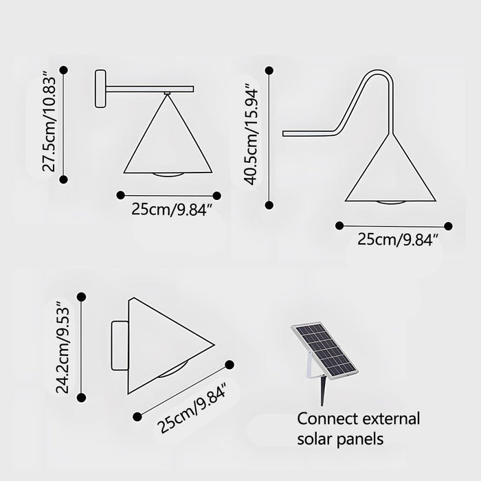 Solar Powered Dusk to Dawn Outdoor Wall Sconce, Modern Minimalist Bell LED Light for Patio/Porch/Entryway, IP54 Waterproof