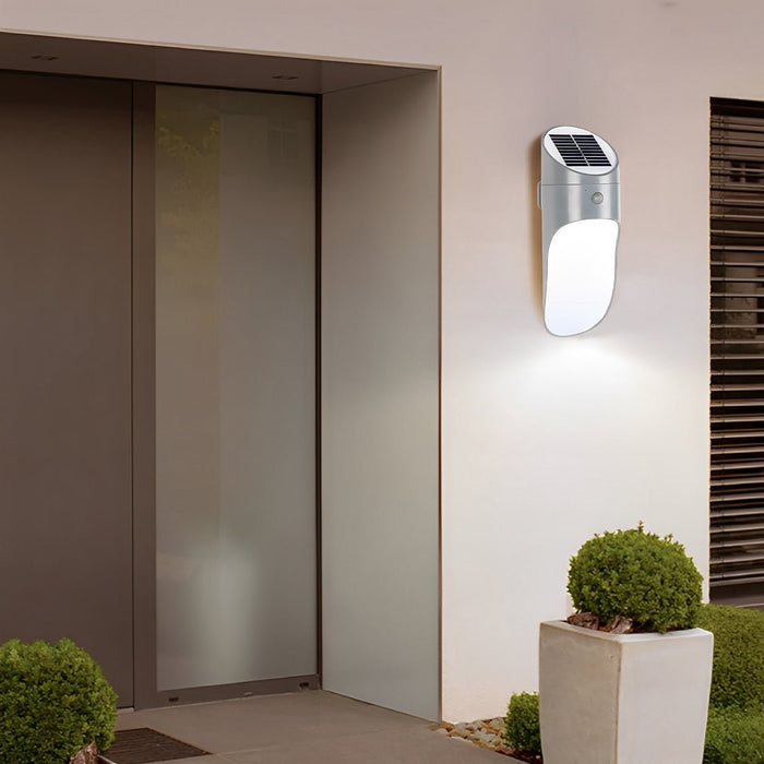 Solar LED Wall Light - Modern Outdoor Porch Sensor Lighting, Waterproof ABS Design