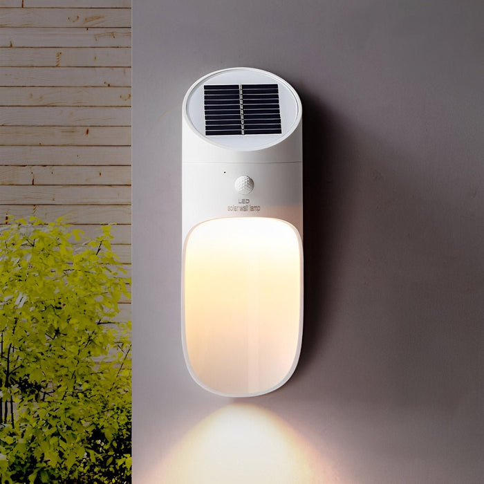 Solar LED Wall Light - Modern Outdoor Porch Sensor Lighting, Waterproof ABS Design