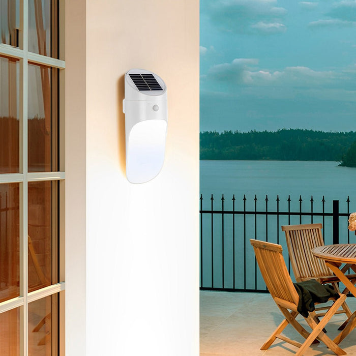 Solar LED Wall Light - Modern Outdoor Porch Sensor Lighting, Waterproof ABS Design