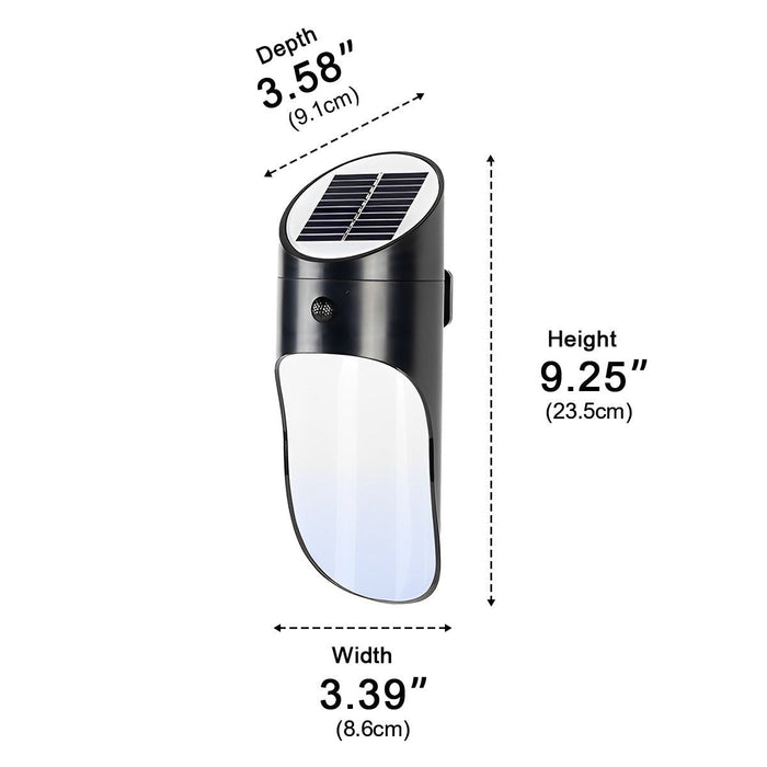 Solar LED Wall Light - Modern Outdoor Porch Sensor Lighting, Waterproof ABS Design