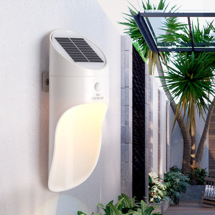 Solar LED Wall Light - Modern Outdoor Porch Sensor Lighting, Waterproof ABS Design