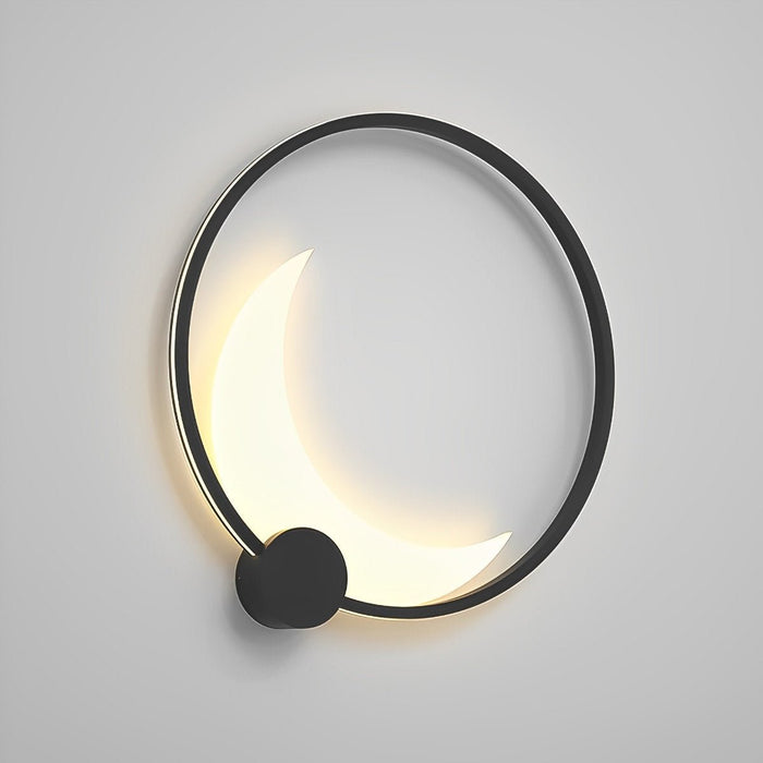 Solar Dusk to Dawn Crescent Moon LED Wall Sconce, Waterproof IP65, Outdoor Patio/Porch/Yard Lighting