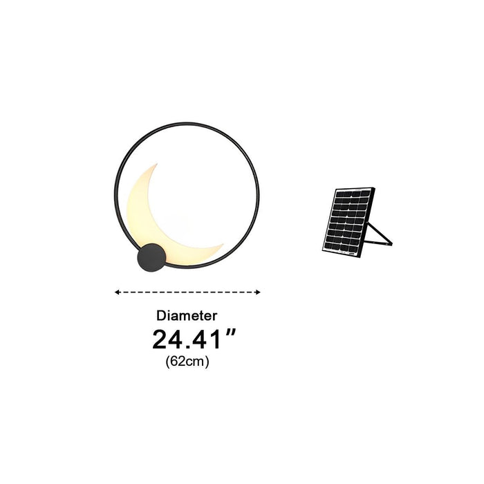 Solar Dusk to Dawn Crescent Moon LED Wall Sconce, Waterproof IP65, Outdoor Patio/Porch/Yard Lighting