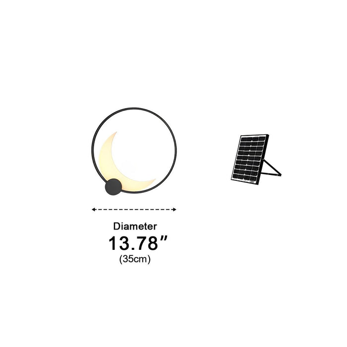 Solar Dusk to Dawn Crescent Moon LED Wall Sconce, Waterproof IP65, Outdoor Patio/Porch/Yard Lighting